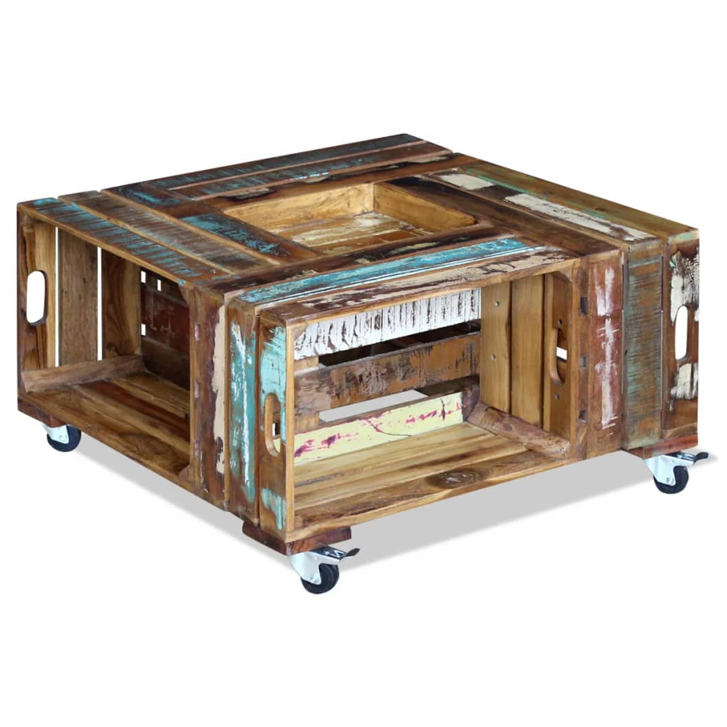 Coffee Table Solid Reclaimed Wood 70x70x35 cm