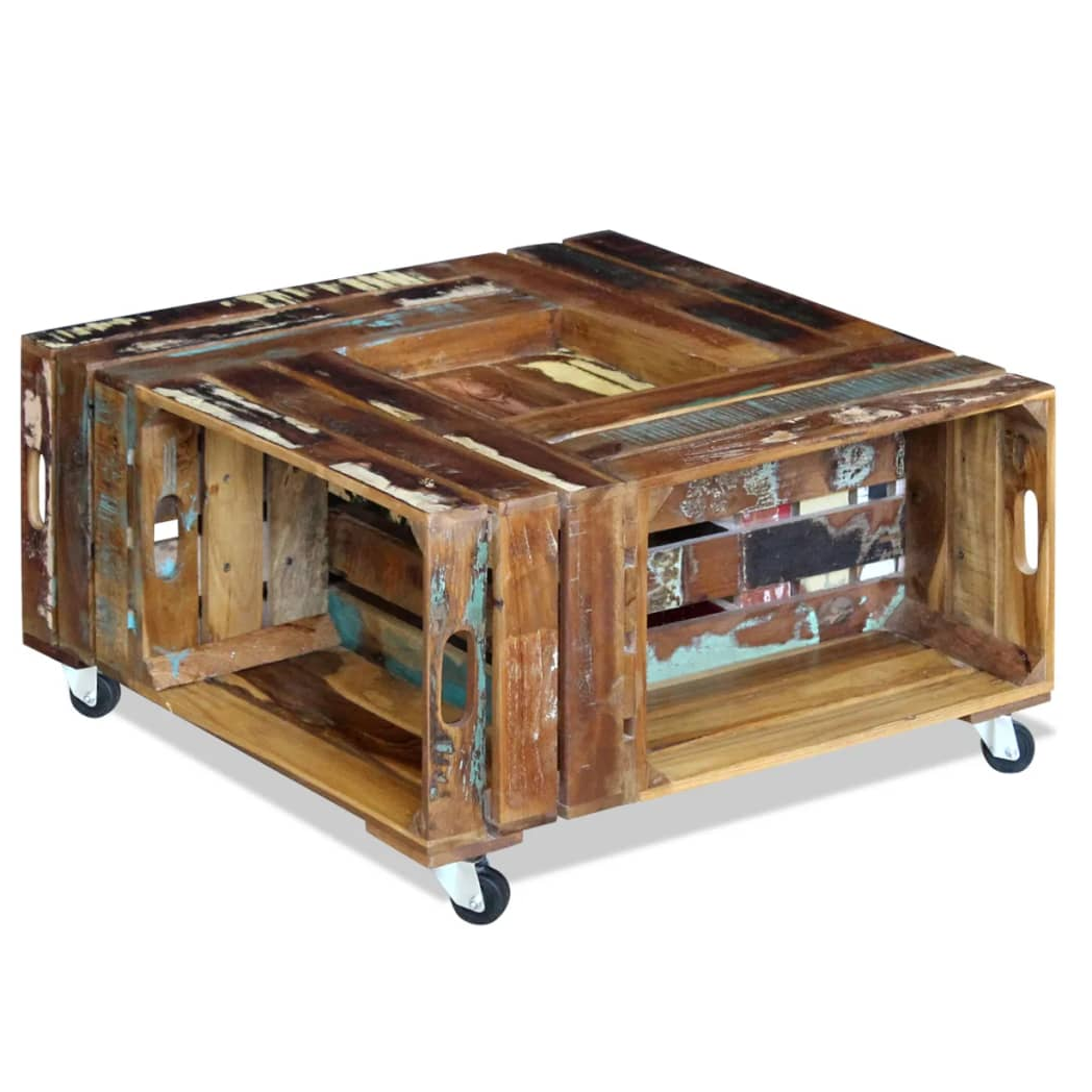 Coffee Table Solid Reclaimed Wood 70x70x35 cm