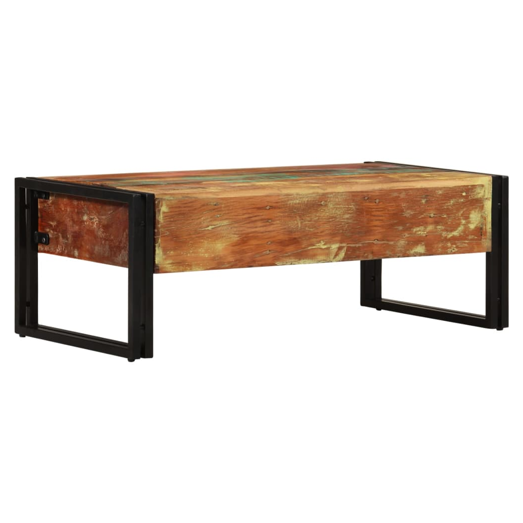 Coffee Table with 3 Drawers Solid Reclaimed Wood 100x50x35 cm