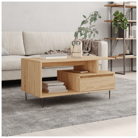 Coffee Table Sonoma Oak 90x49x45 cm Engineered Wood