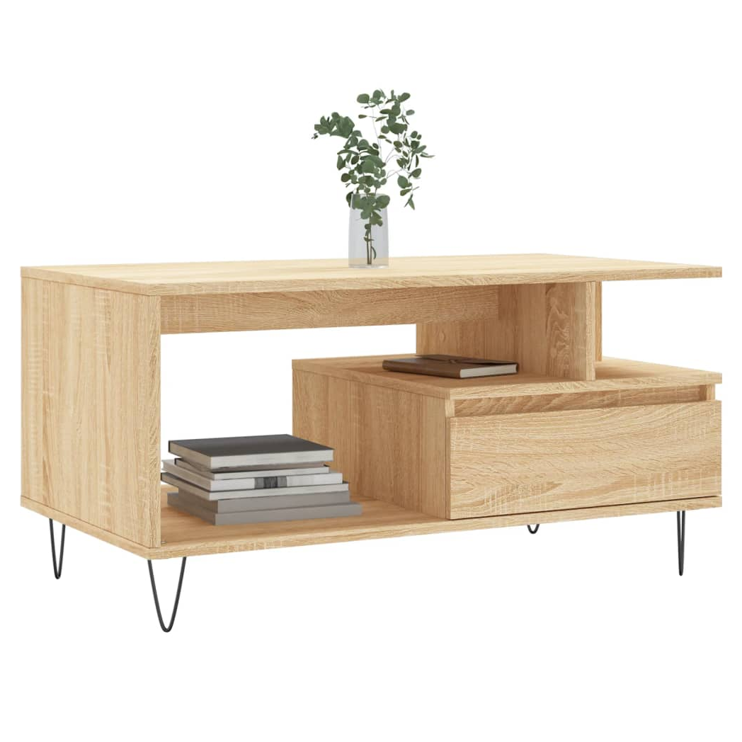Coffee Table Sonoma Oak 90x49x45 cm Engineered Wood