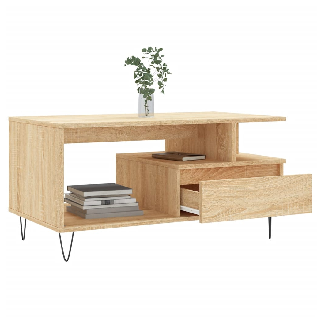 Coffee Table Sonoma Oak 90x49x45 cm Engineered Wood