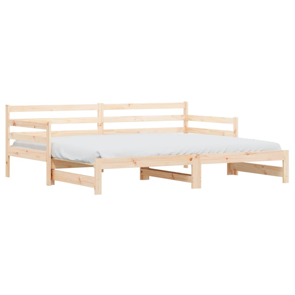 Daybed with Trundle 90x200 cm Solid Wood Pine