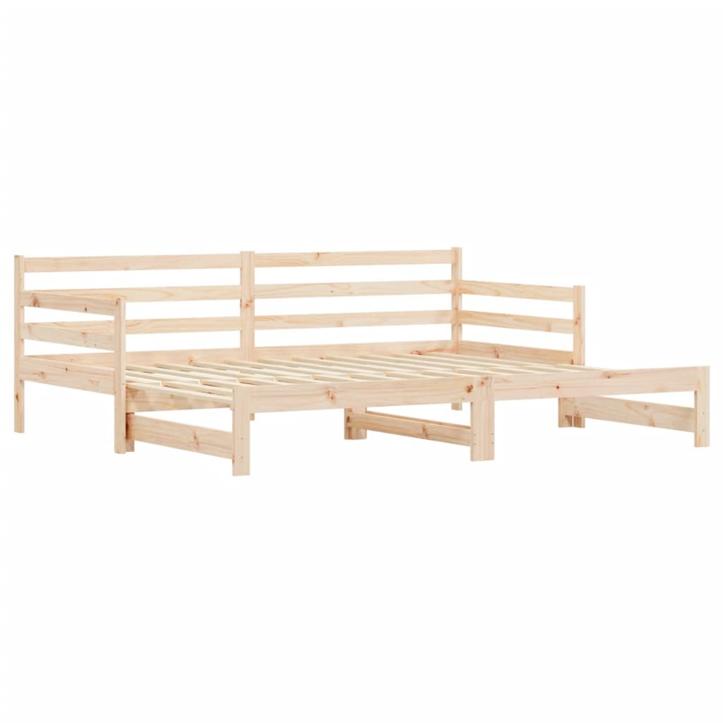 Daybed with Trundle 90x200 cm Solid Wood Pine
