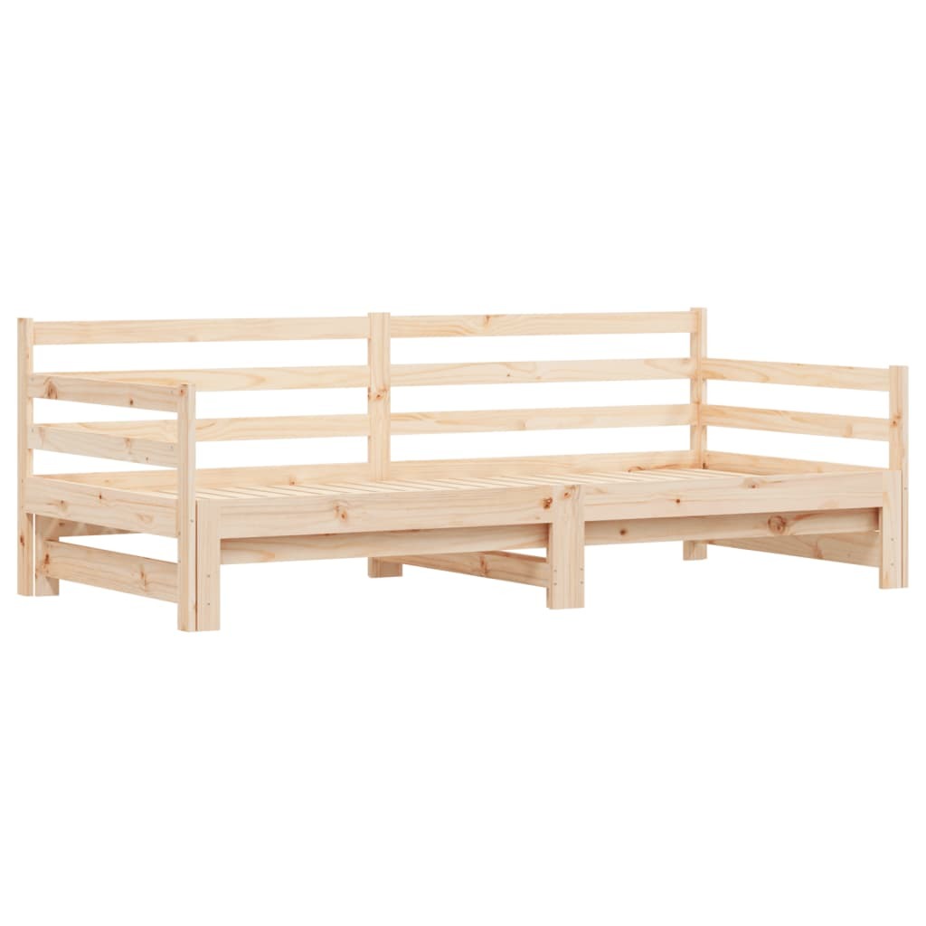 Daybed with Trundle 90x200 cm Solid Wood Pine