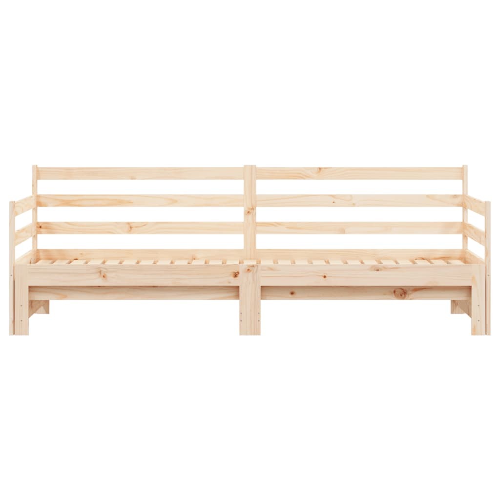 Daybed with Trundle 90x200 cm Solid Wood Pine