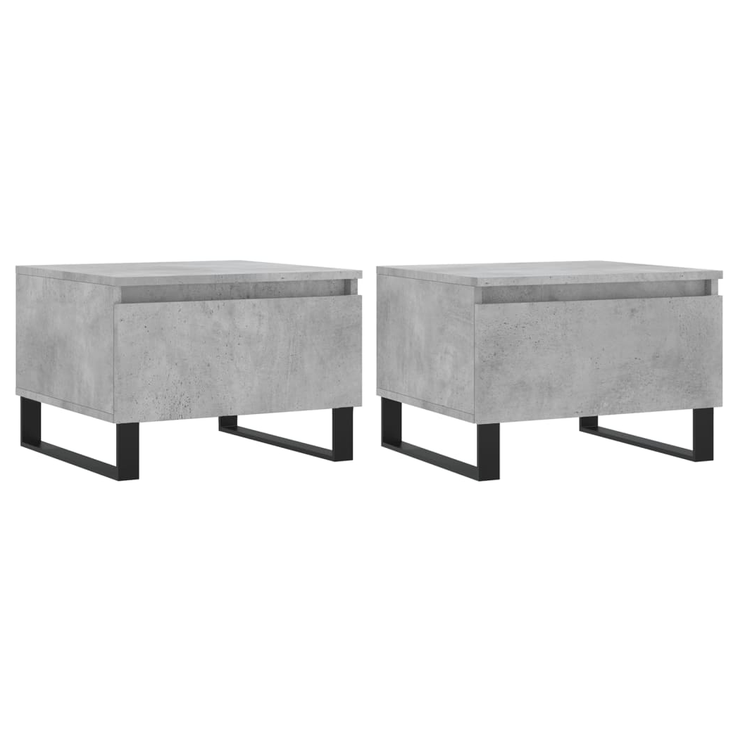 Coffee Tables 2 pcs Concrete Grey 50x46x35 cm Engineered Wood