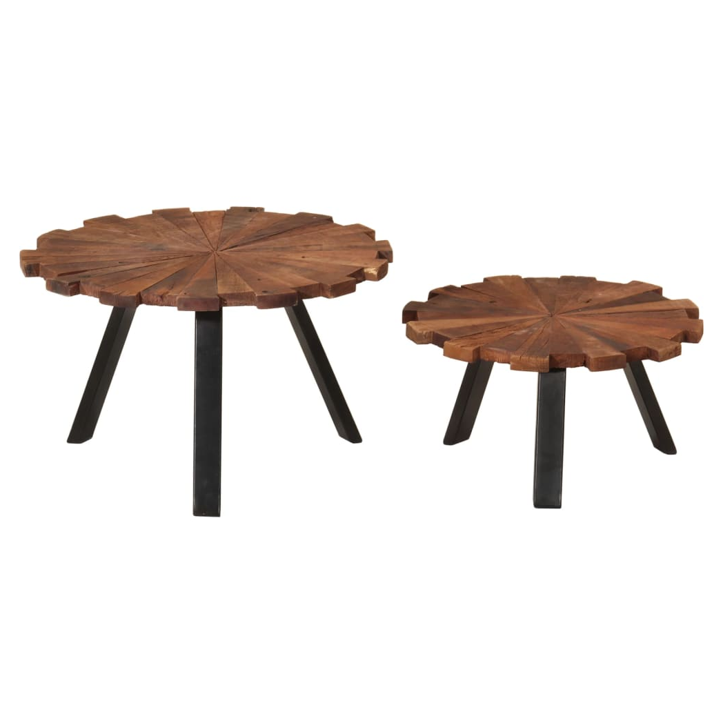Coffee Tables 2 pcs Solid Wood Reclaimed and Iron