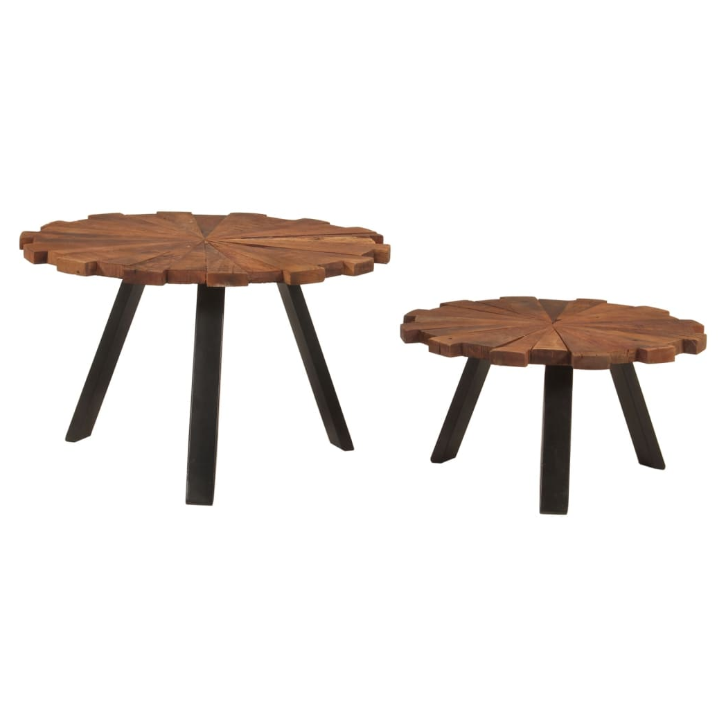Coffee Tables 2 pcs Solid Wood Reclaimed and Iron