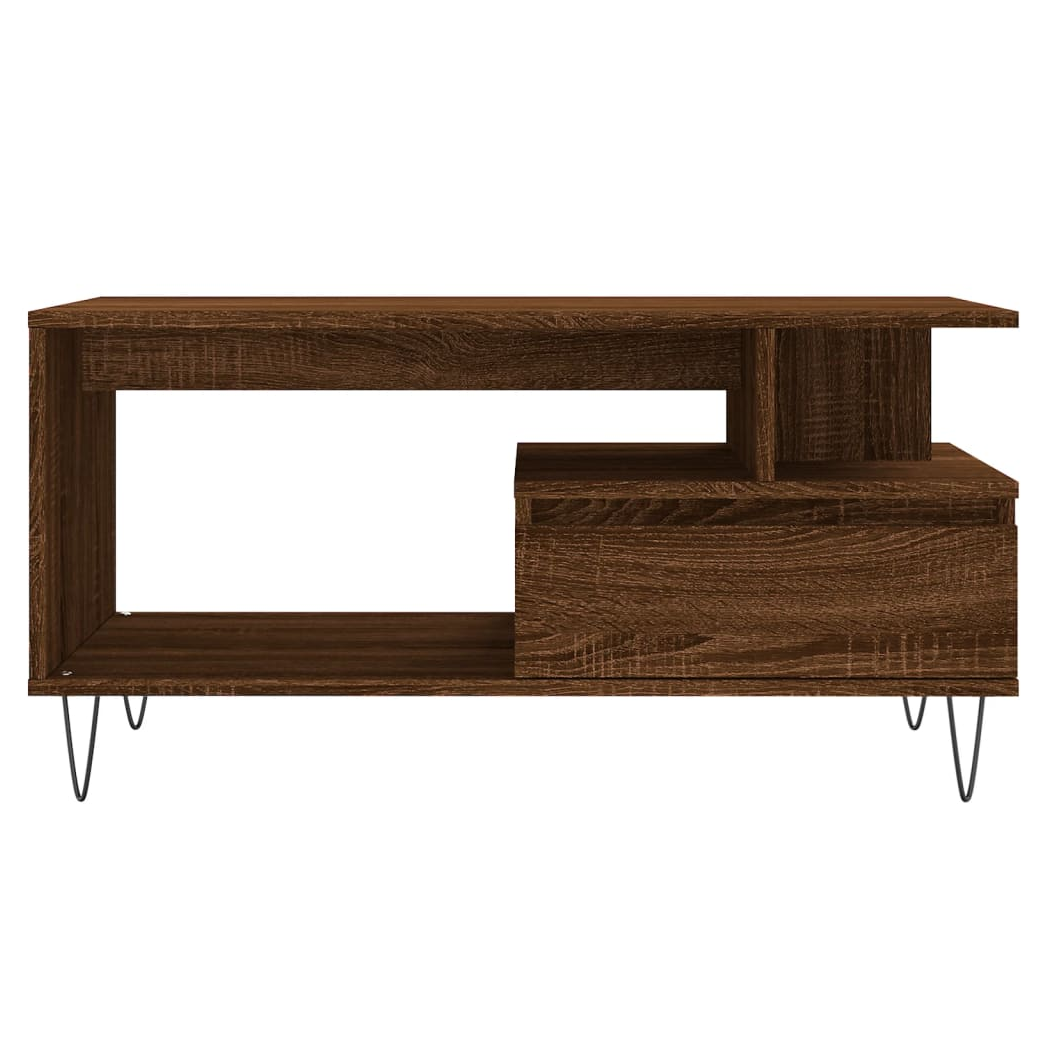 Coffee Table Brown Oak 90x49x45 cm Engineered Wood