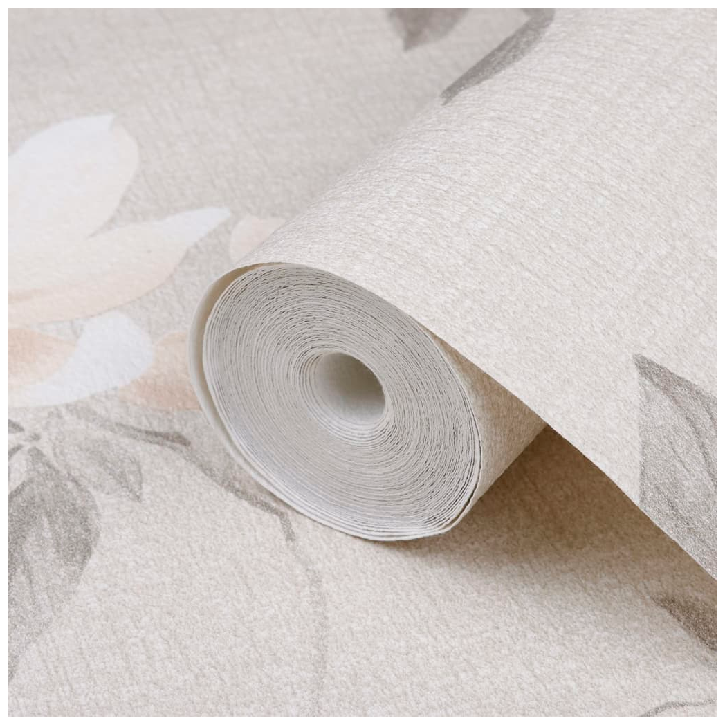 Wallpaper 3D Flower Pattern Grey 10x0.53 m Non-woven