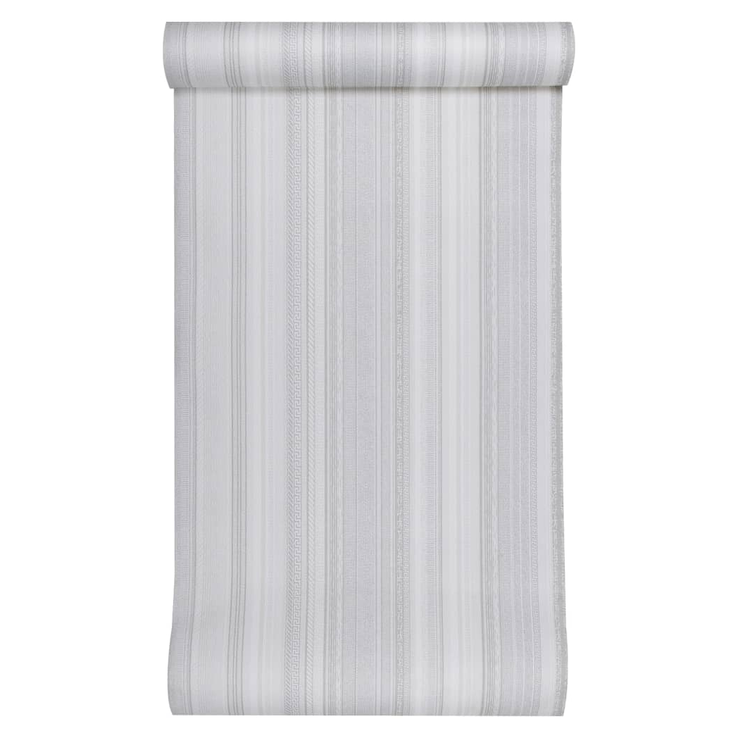 Wallpaper 3D Strip Pattern Grey 10x0.53 m Non-woven