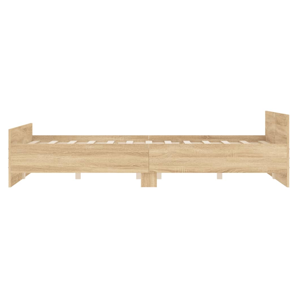Bed Frame with Headboard and Footboard Sonoma Oak 120x190 cm Small Double