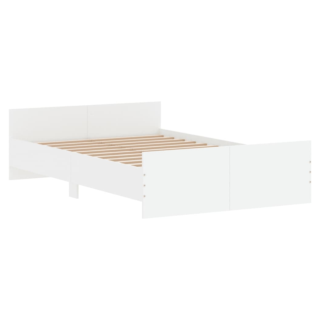 Bed Frame with Headboard and Footboard White 120x190 cm Small Double