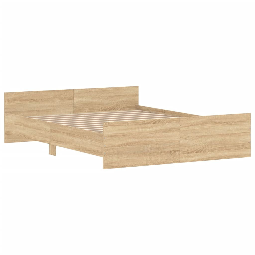 Bed Frame with Headboard and Footboard Sonoma Oak 160x200 cm