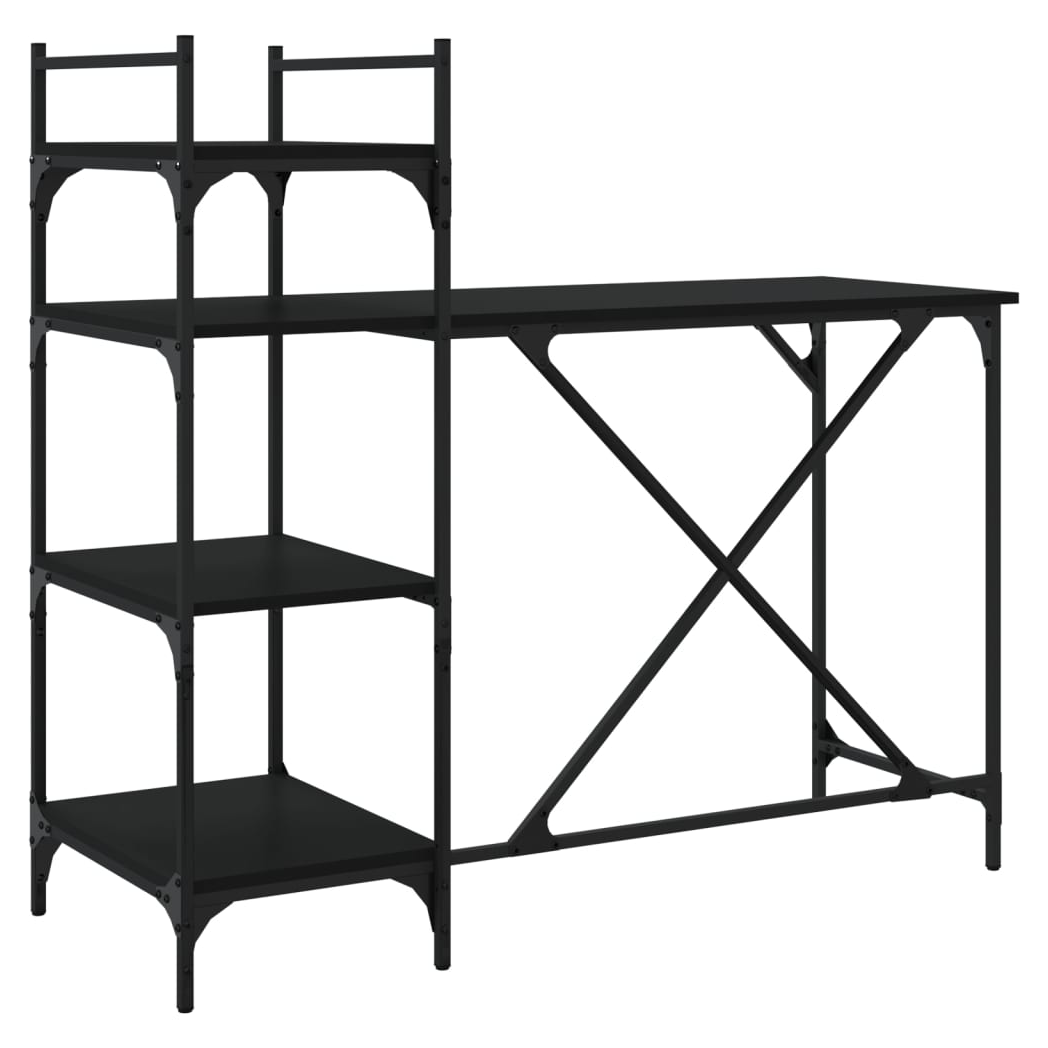 Computer Desk with Shelves Black 120x47x109 cm