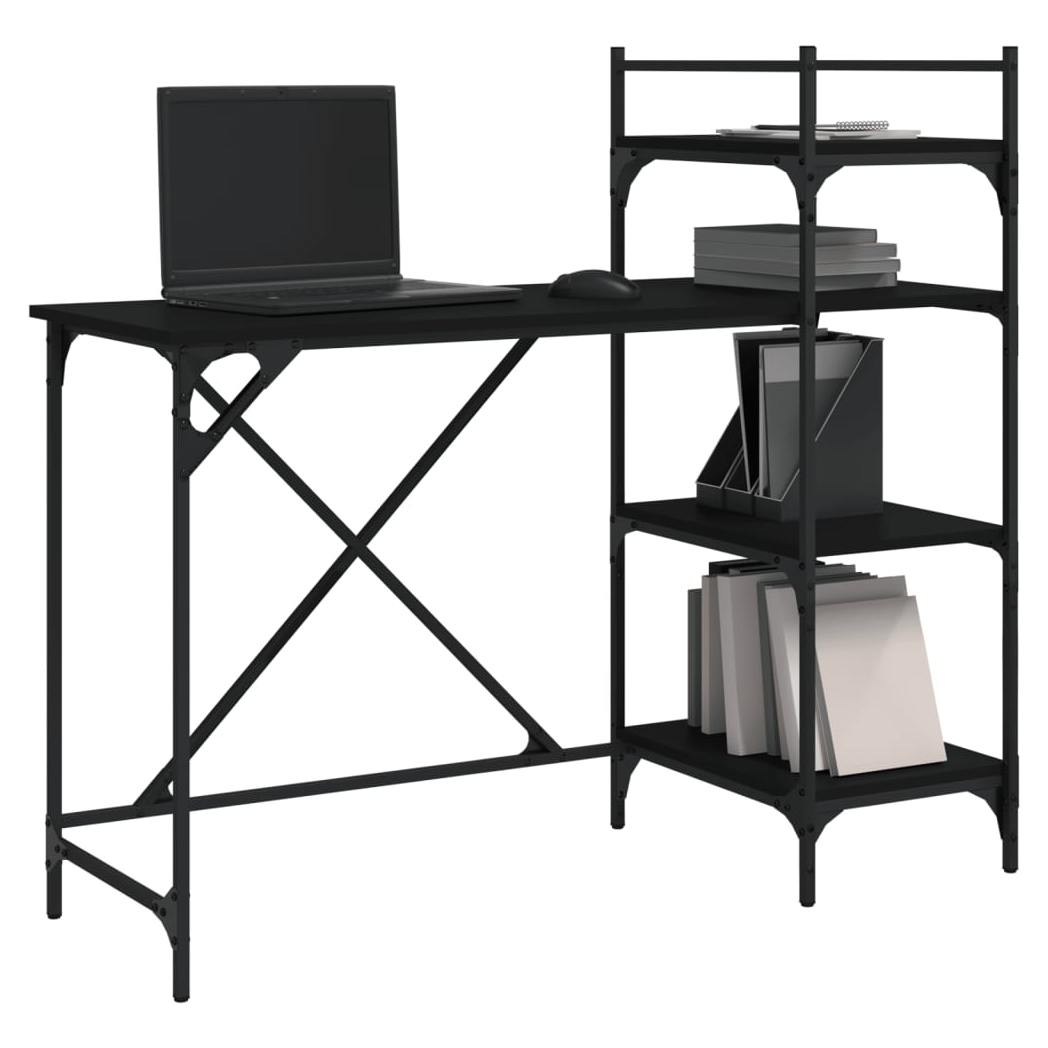Computer Desk with Shelves Black 120x47x109 cm