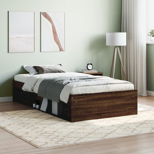 Bed Frame Brown Oak 100x200 cm