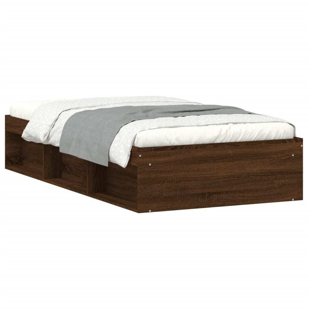 Bed Frame Brown Oak 100x200 cm