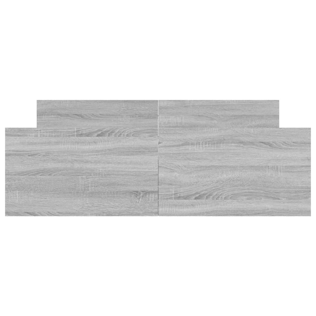 Bed Frame with Headboard and Footboard Grey Sonoma 140x190 cm