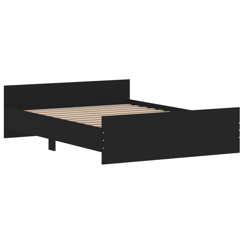 Bed Frame with Headboard and Footboard Black 140x190 cm