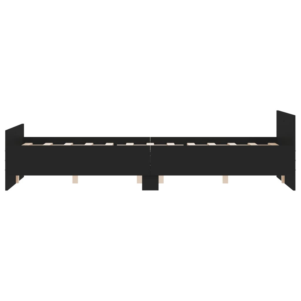 Bed Frame with Headboard and Footboard Black 140x190 cm