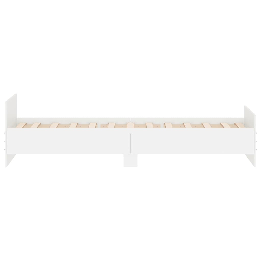 Bed Frame White 90x190 cm Single Engineered Wood