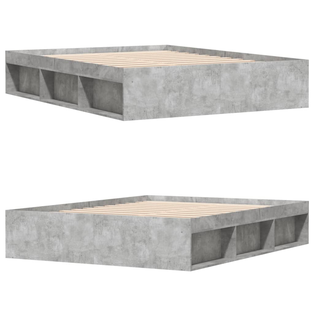 Bed Frame Concrete Grey 140x190 cm