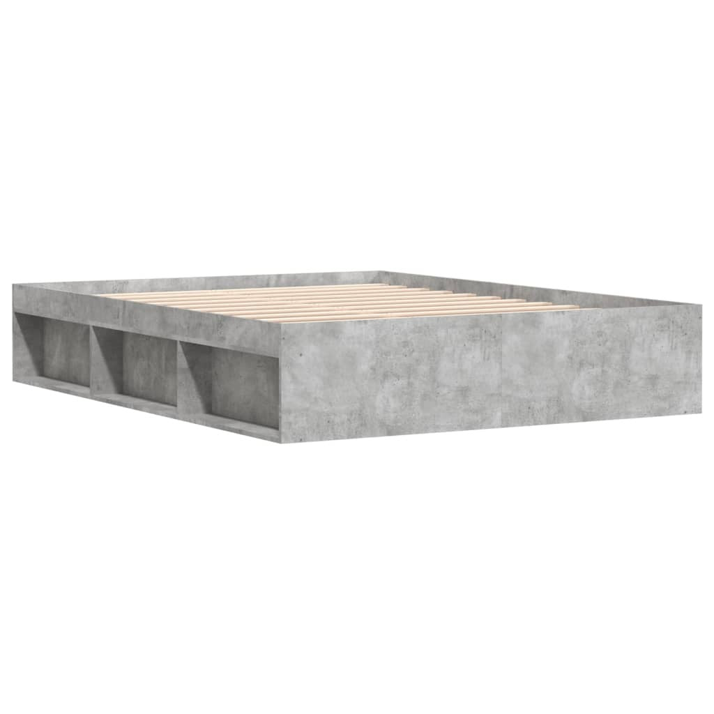 Bed Frame Concrete Grey 140x190 cm