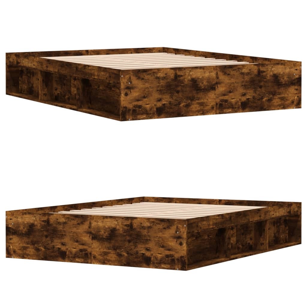 Bed Frame Smoked Oak 160x200 cm