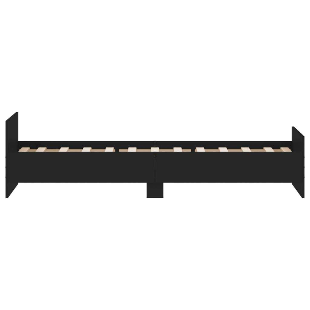 Bed Frame Black 75x190 cm Small Single Engineered Wood
