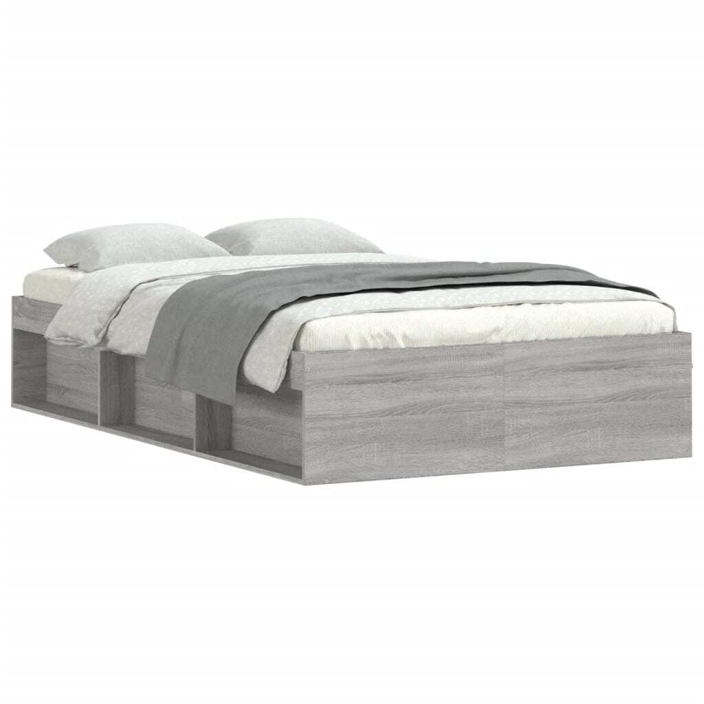 Bed Frame Grey Sonoma 120x200 cm