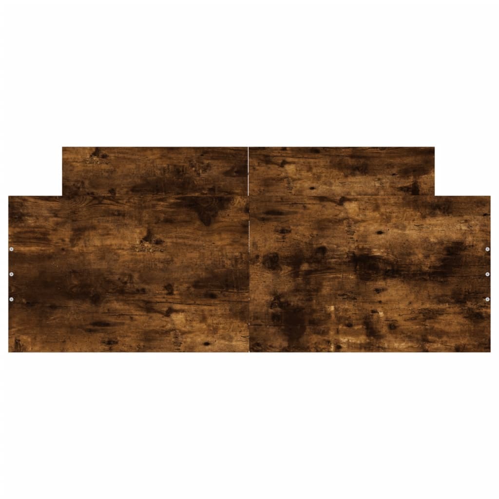 Bed Frame with Headboard and Footboard Smoked Oak 120x200 cm