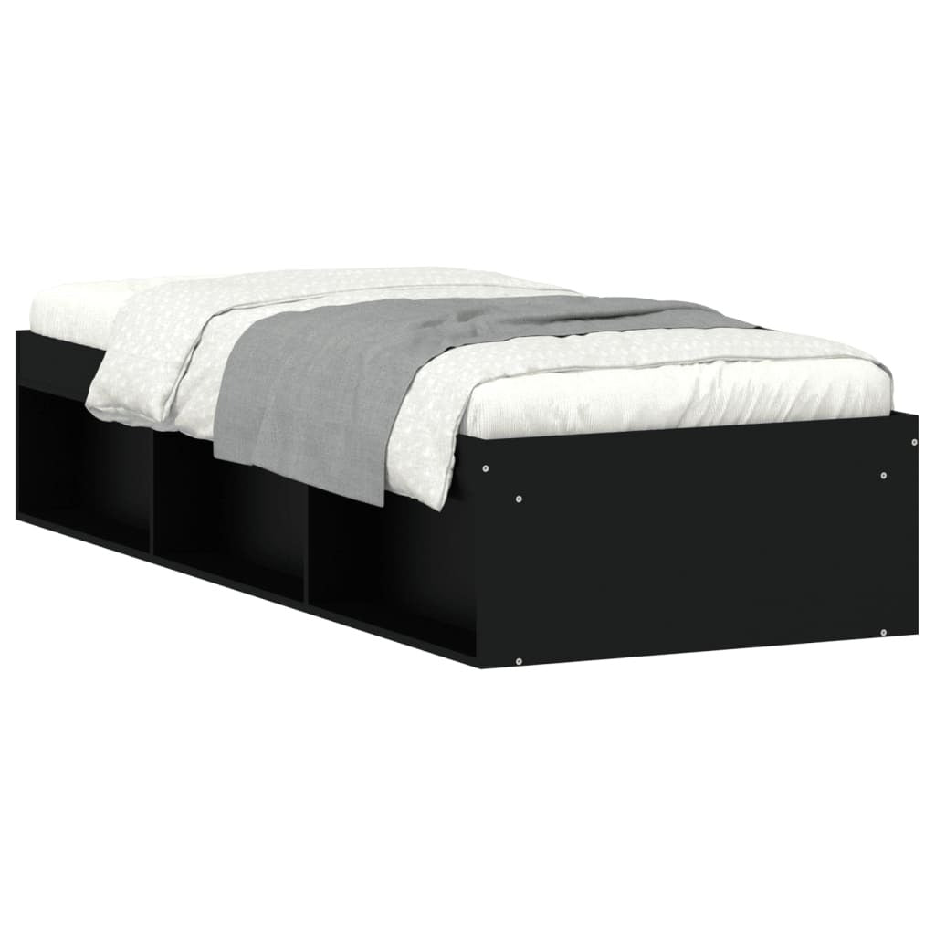 Bed Frame Black 75x190 cm Small Single