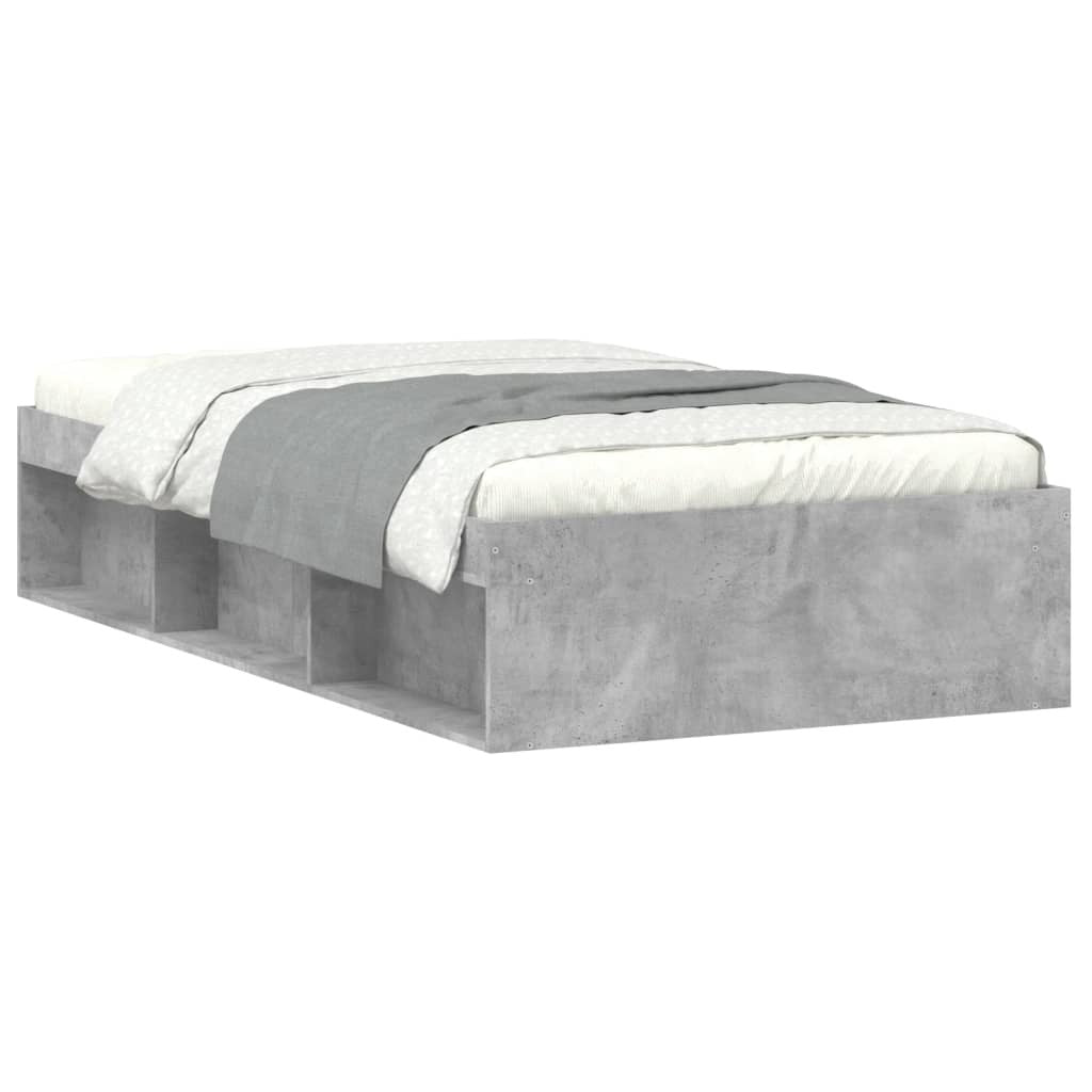 Bed Frame Concrete Grey 100x200 cm