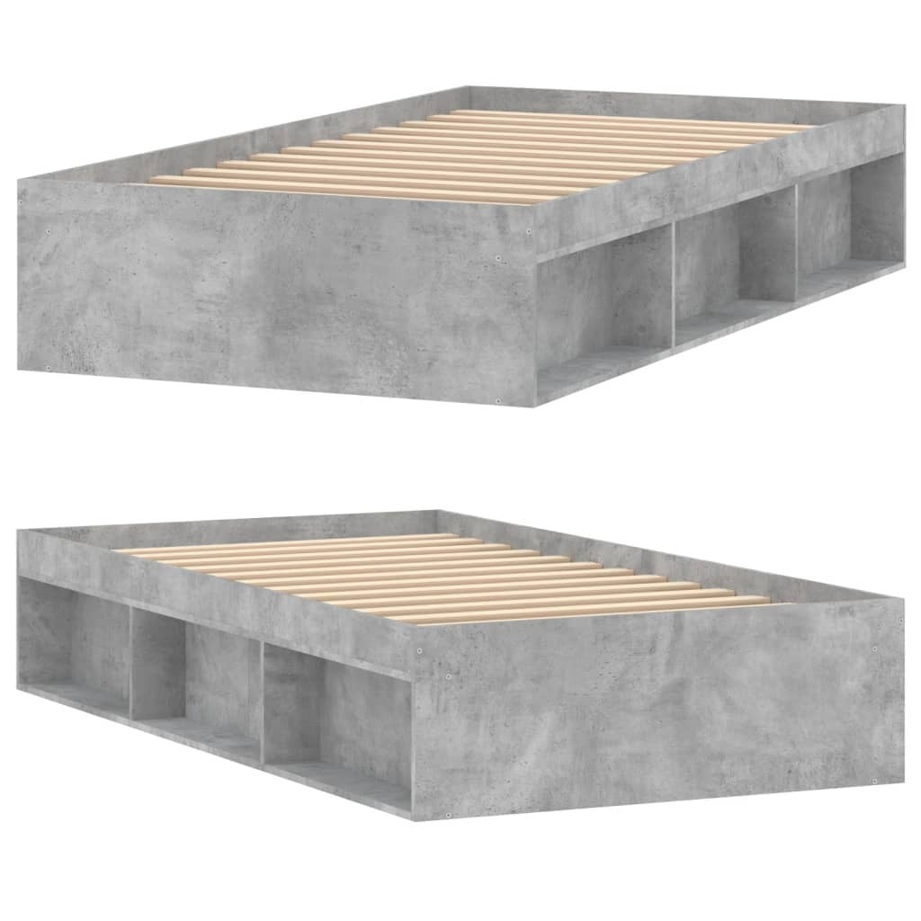 Bed Frame Concrete Grey 100x200 cm