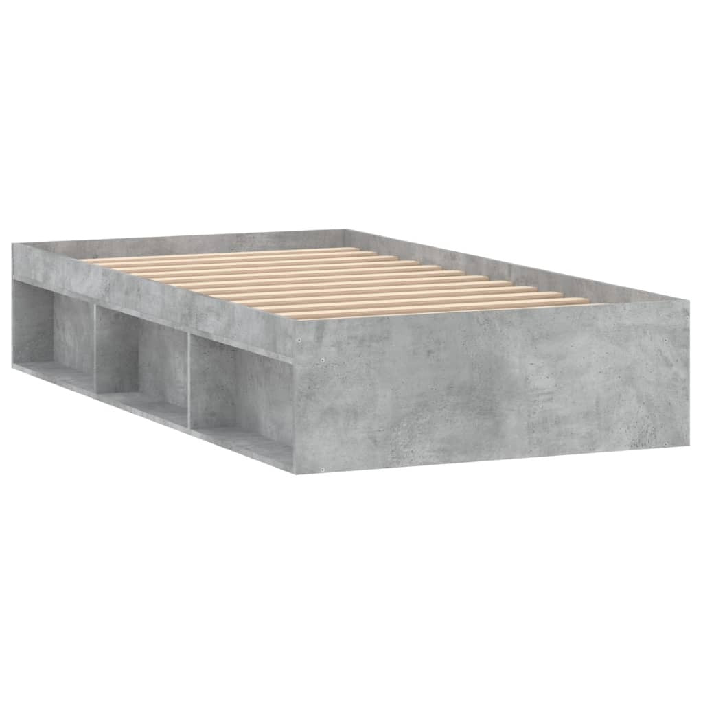 Bed Frame Concrete Grey 100x200 cm