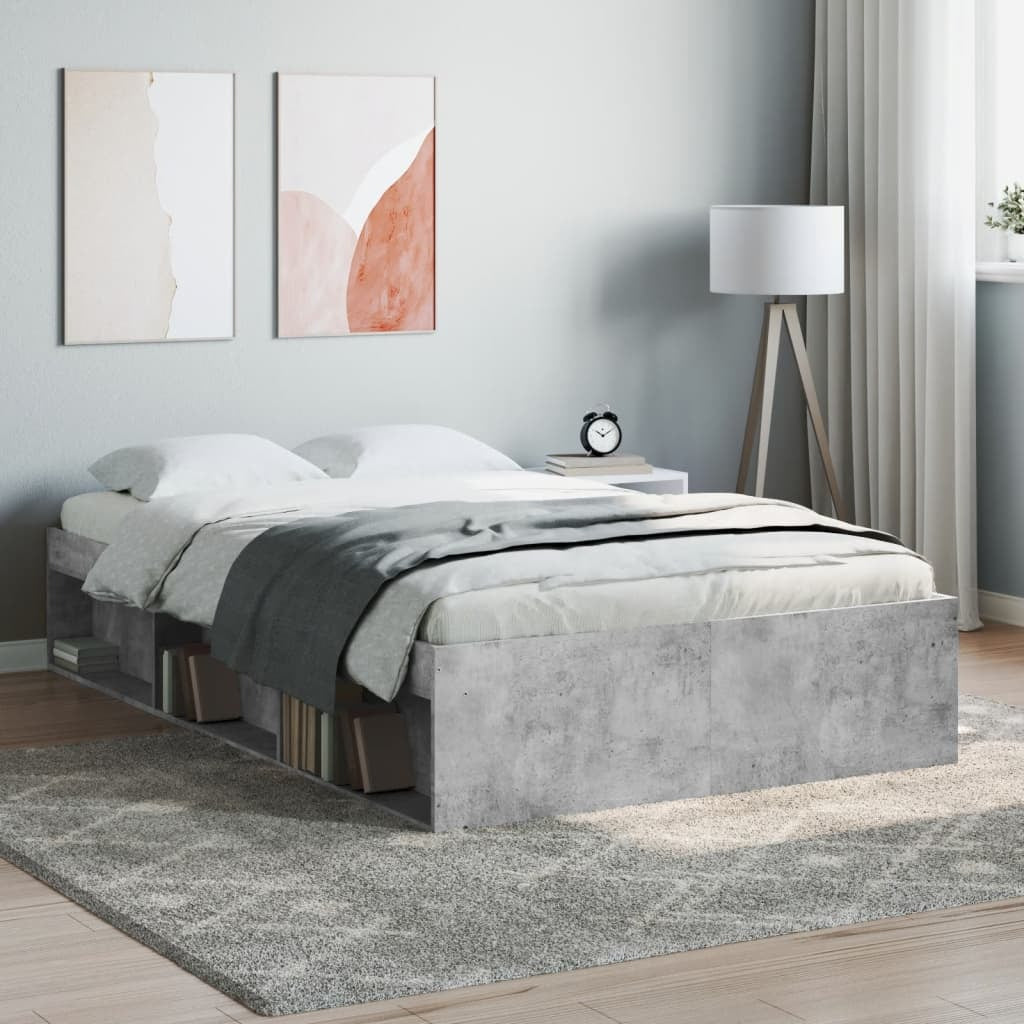 Bed Frame Concrete Grey 120x190 cm Small Double