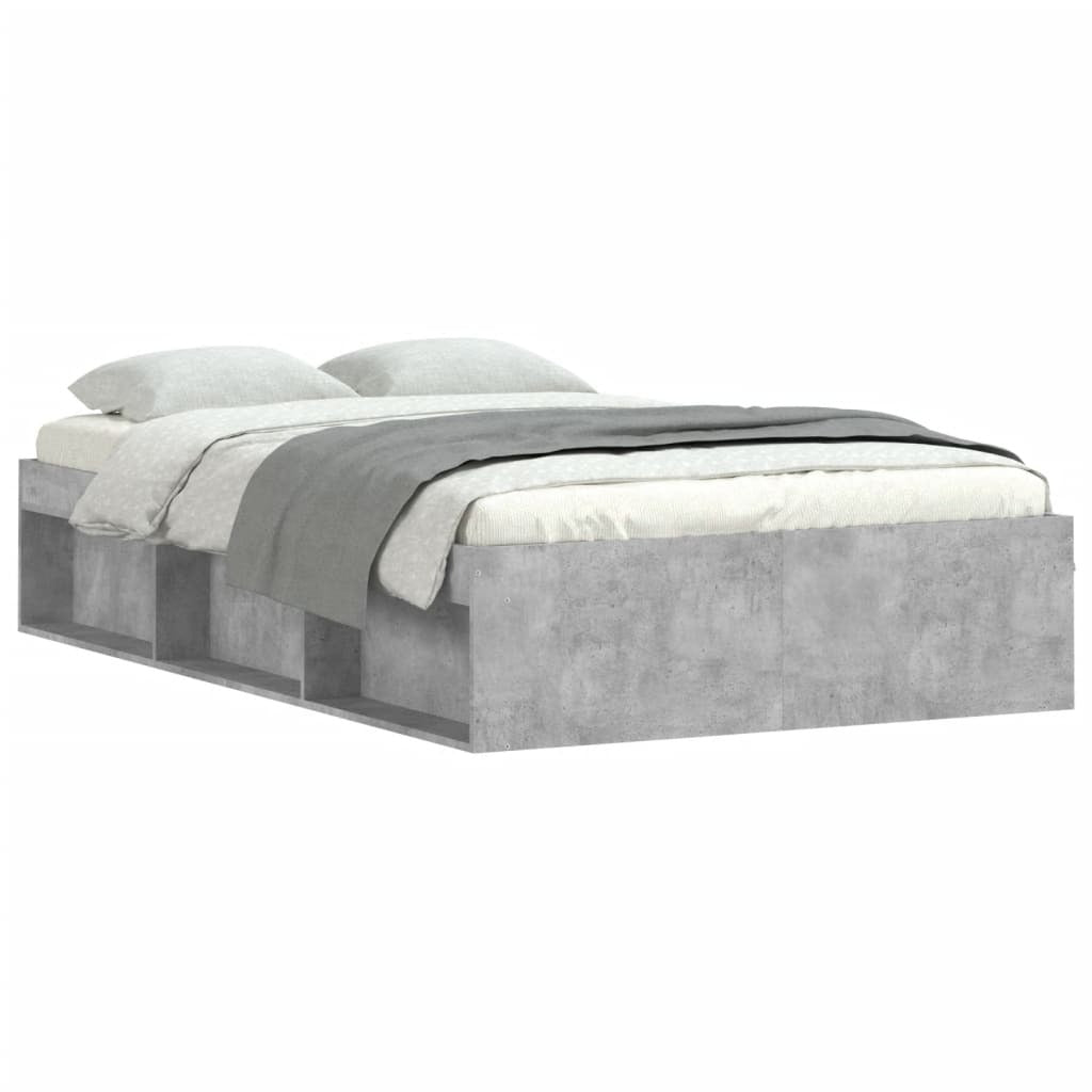 Bed Frame Concrete Grey 120x190 cm Small Double