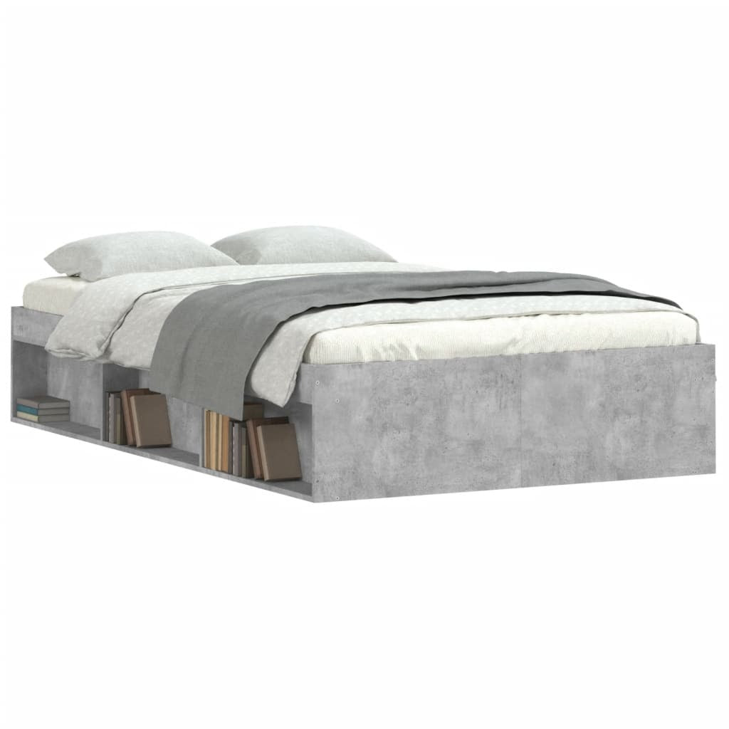 Bed Frame Concrete Grey 120x190 cm Small Double