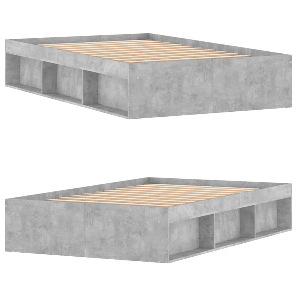 Bed Frame Concrete Grey 120x190 cm Small Double
