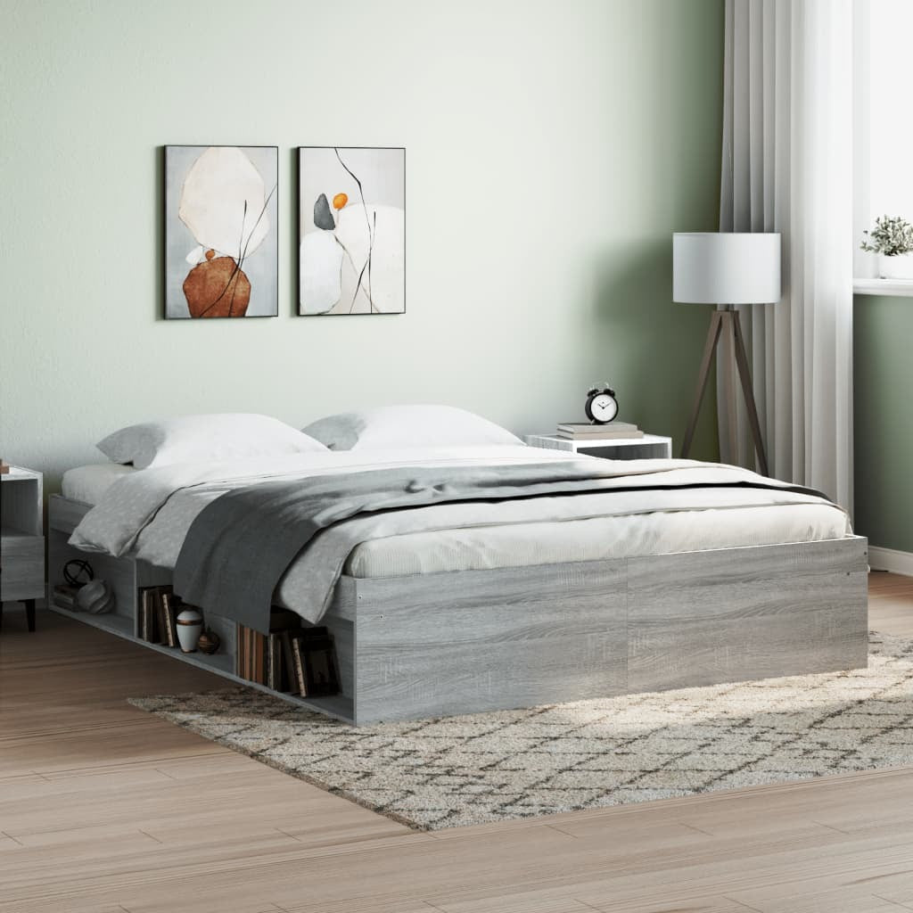 Bed Frame Grey Sonoma 140x190 cm