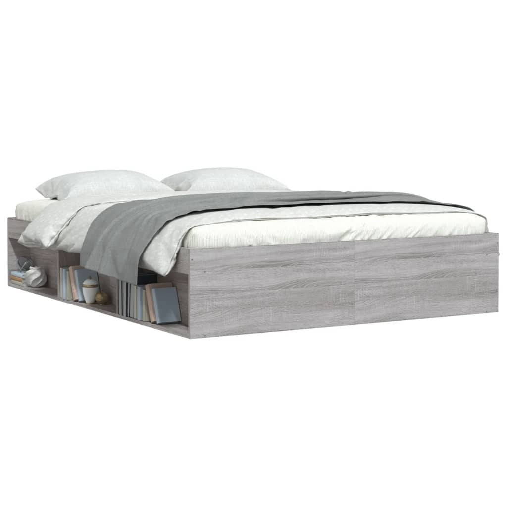 Bed Frame Grey Sonoma 140x190 cm