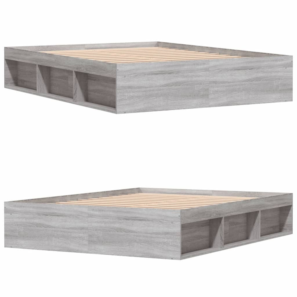 Bed Frame Grey Sonoma 140x190 cm