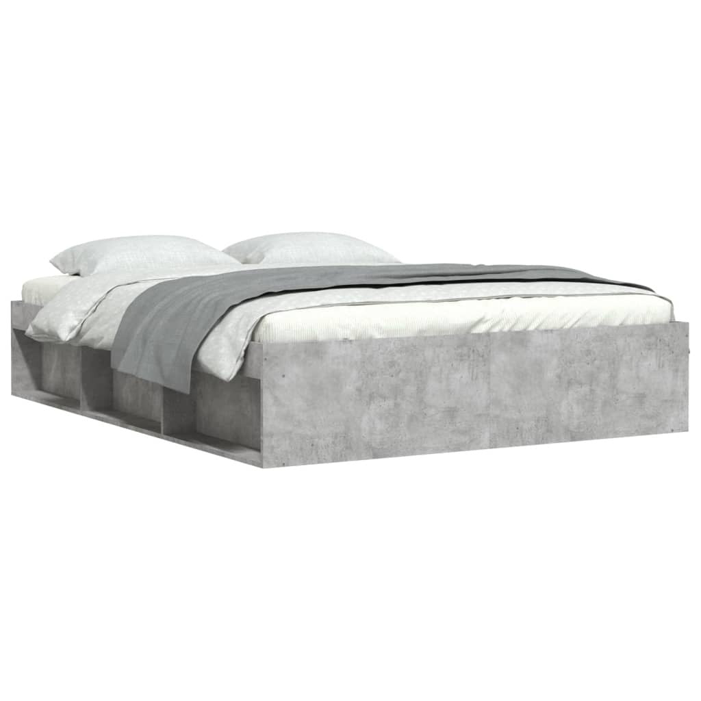 Bed Frame Concrete Grey 160x200 cm