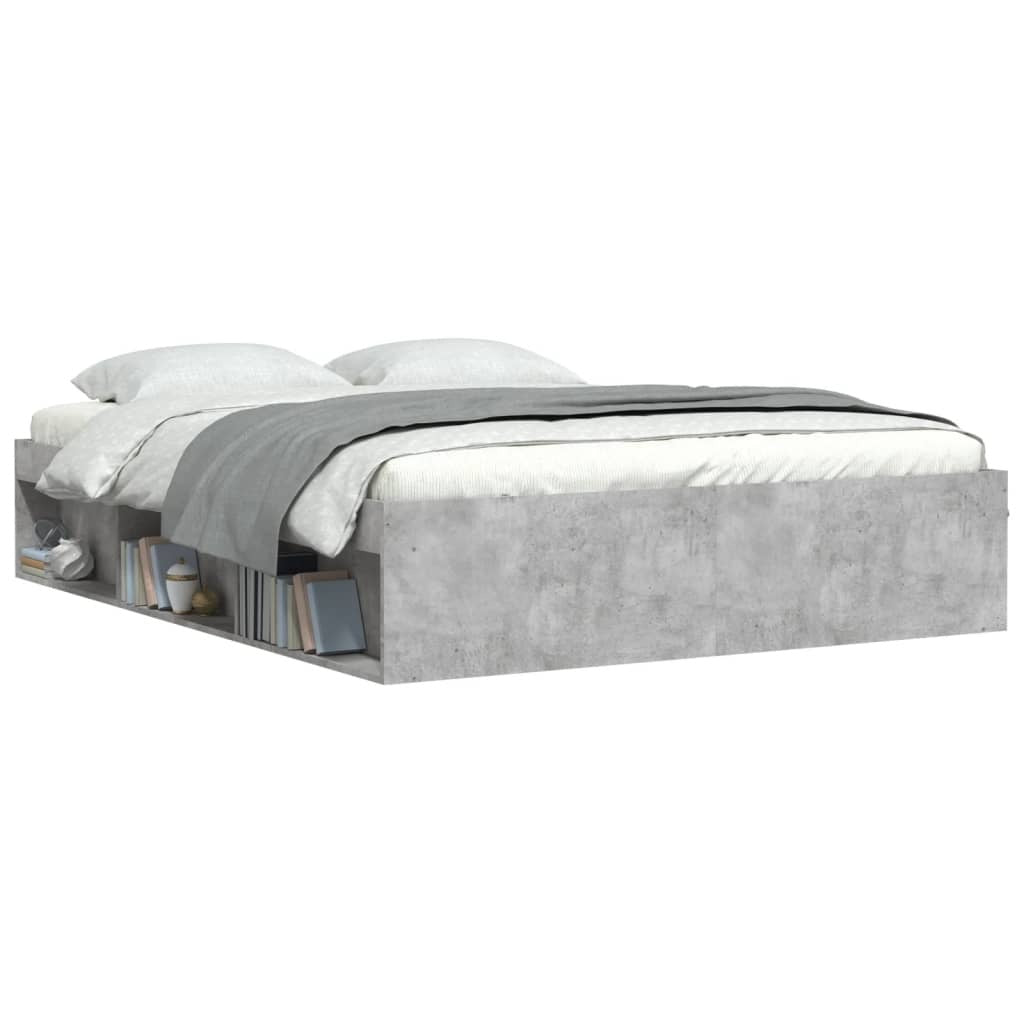 Bed Frame Concrete Grey 160x200 cm