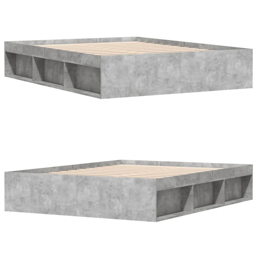 Bed Frame Concrete Grey 160x200 cm