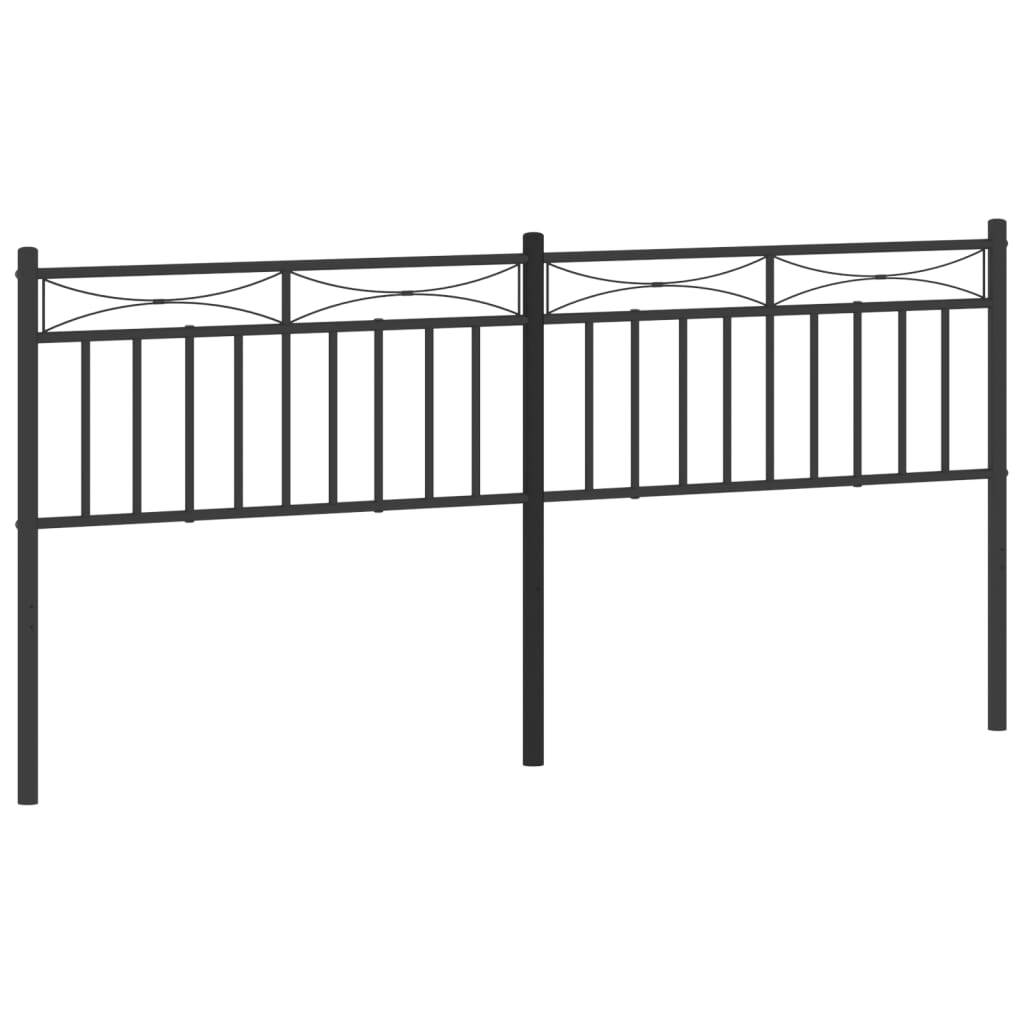 Metal Headboard Black 193 cm