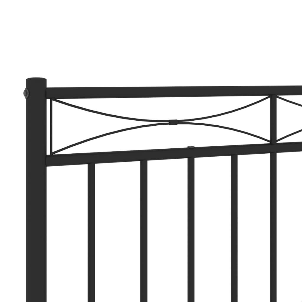 Metal Headboard Black 193 cm