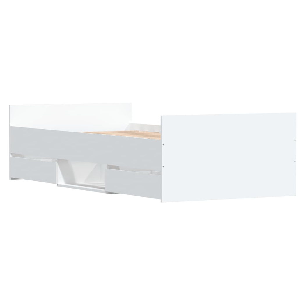 Bed Frame with Headboard and Footboard White 90x190 cm Single